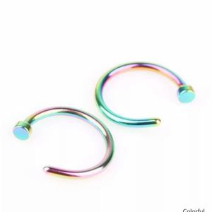 1 PC Rainbow Nose Lip Non-Piercing Hoop Ring